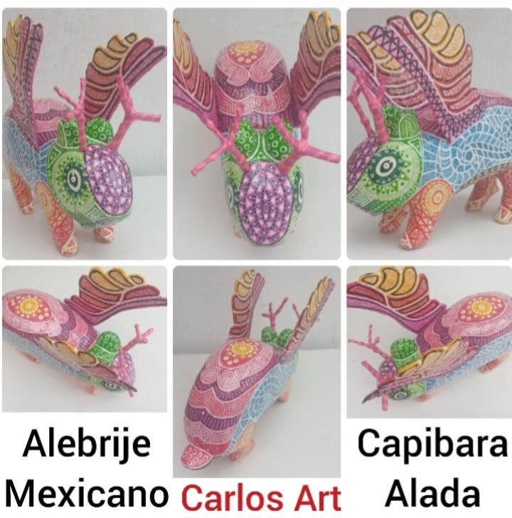Alebrije Capibara Alado hecho a mano Original Carlos Lacal - Imagen 3