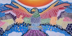 El Águila Azteca. Acrílicos sobre lienzo. Original Carlos Lacal