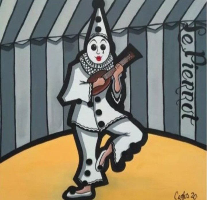 El Pierrot. Acrílicos sobre lienzo. Original Carlos Lacal