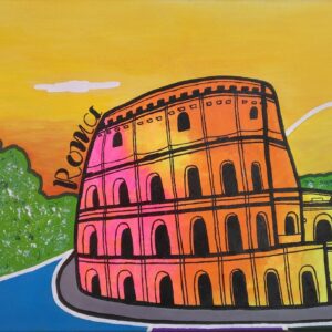 El Coliseo Romano. Acrílicos sobre lienzo. Original Carlos Lacal
