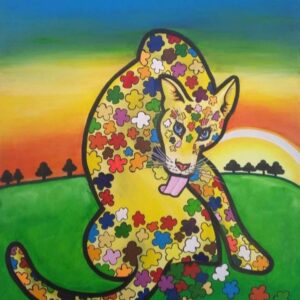 El Jaguar al Amanecer. Acrílicos sobre lienzo. Original Carlos Lacal