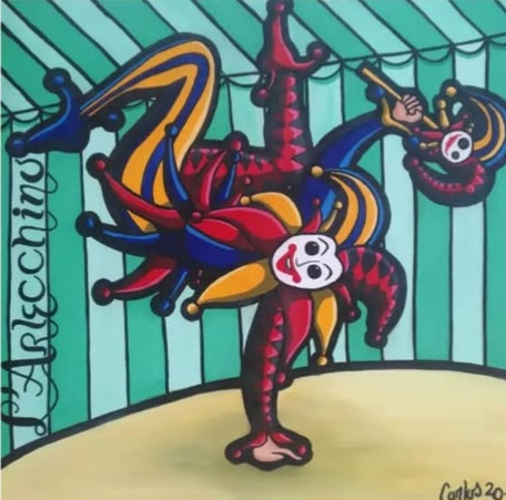 El Arlequín. Acrílicos sobre lienzo. Original Carlos Lacal