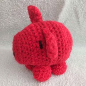 Amigurumi Cerdito Crochet Rojo